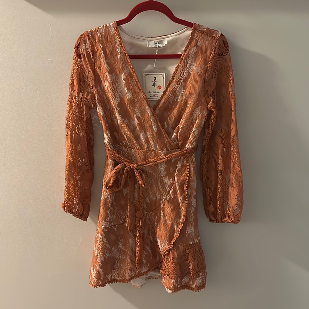 Lace wrap dress